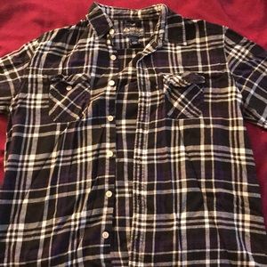 Purple, black and white flannel